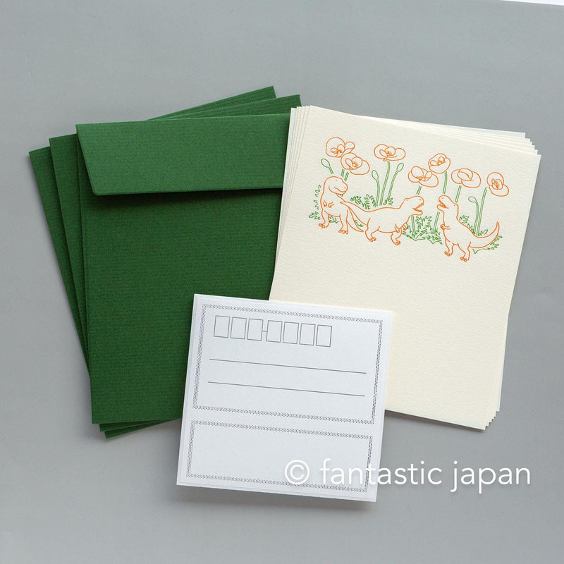 Letter press mini letter set / PETIT ET GRAND -dinosaur-