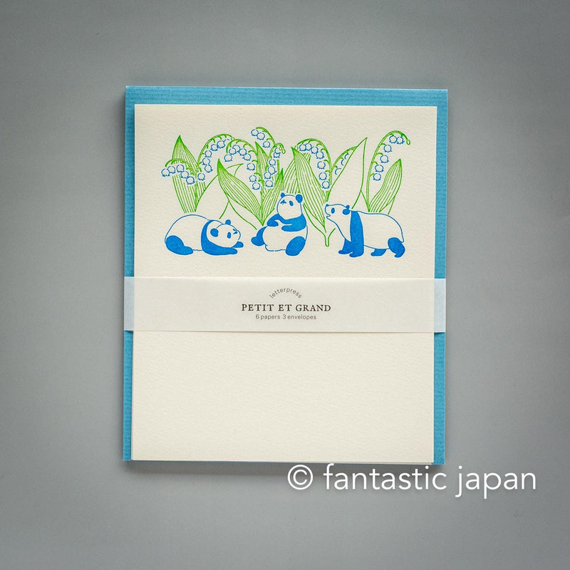 Letter press mini letter set / PETIT ET GRAND -panda-