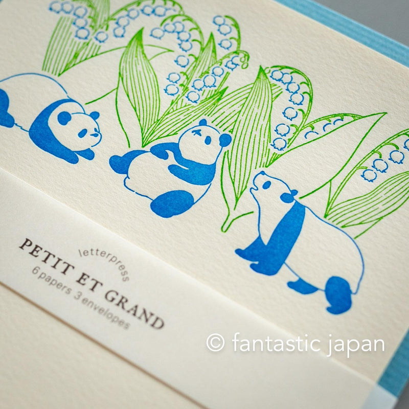 Letter press mini letter set / PETIT ET GRAND -panda-