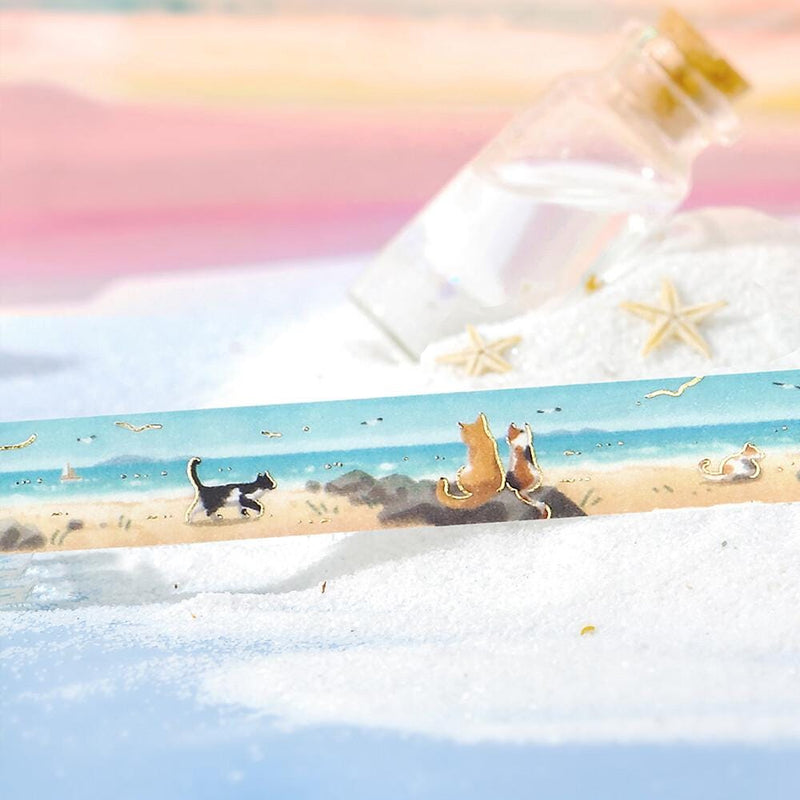 Washi tape -summer cats on the beach