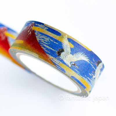 Gold Foil  Masking Tape -red Fuji and crane- / kamiiso sansho