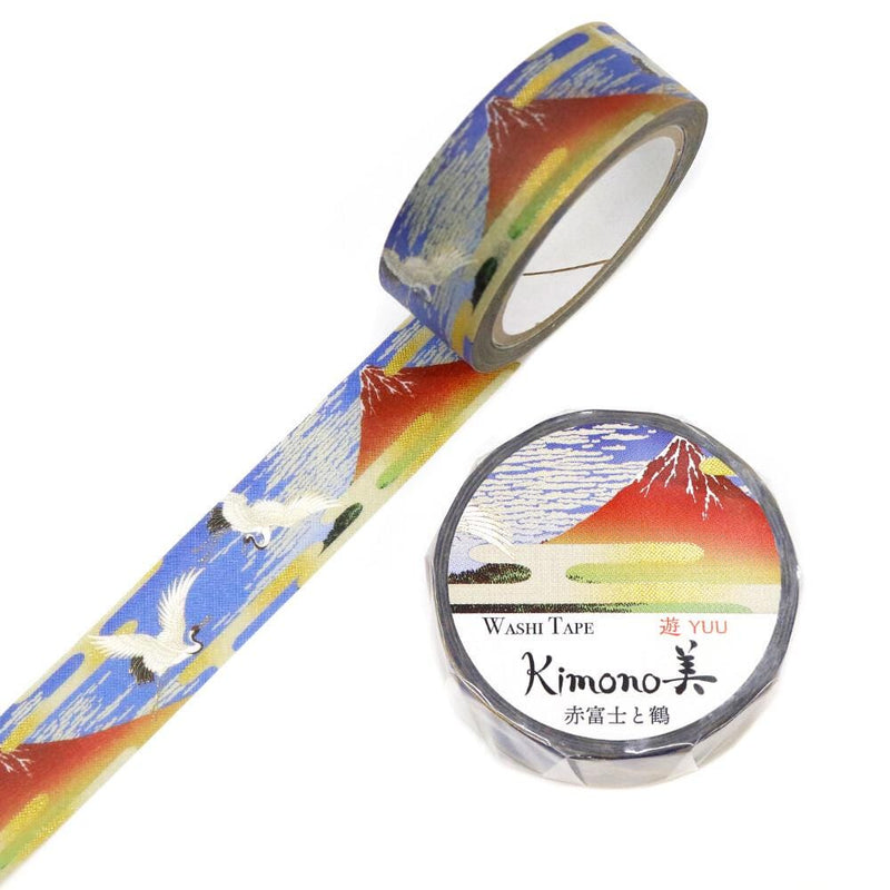 Gold Foil  Masking Tape -red Fuji and crane- / kamiiso sansho