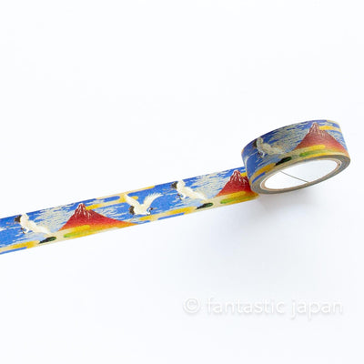 Gold Foil  Masking Tape -red Fuji and crane- / kamiiso sansho