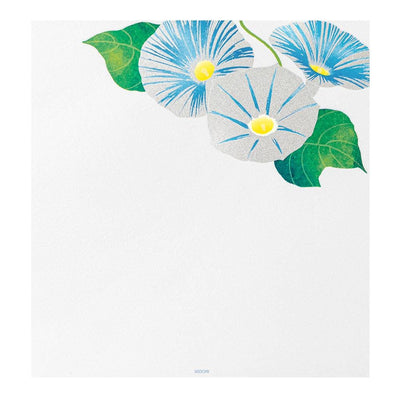 Japanese Iyo washi letter pad and envelops -morning glory-