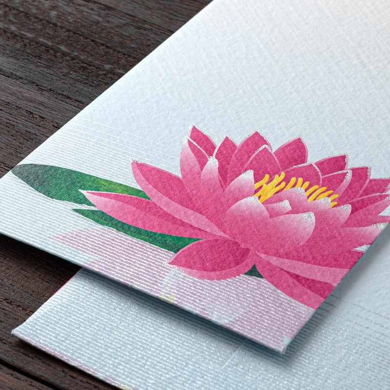 Japanese Iyo washi letter pad and envelops -lotus-