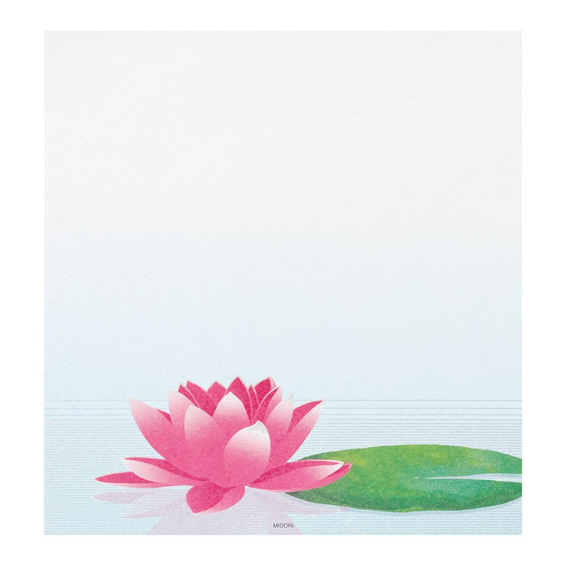 Japanese Iyo washi letter pad and envelops -lotus-