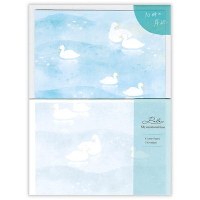 Transparent envelope summer letter set -swan-