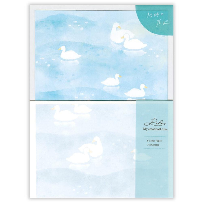 Transparent envelope summer letter set -swan-