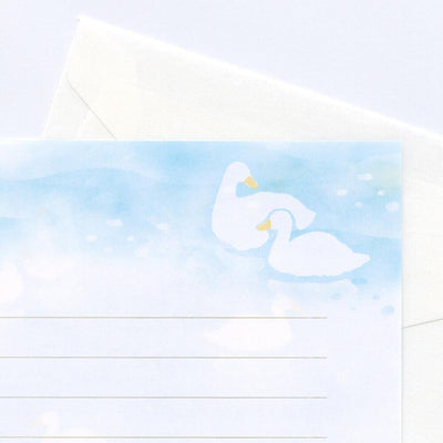 Transparent envelope summer letter set -swan-