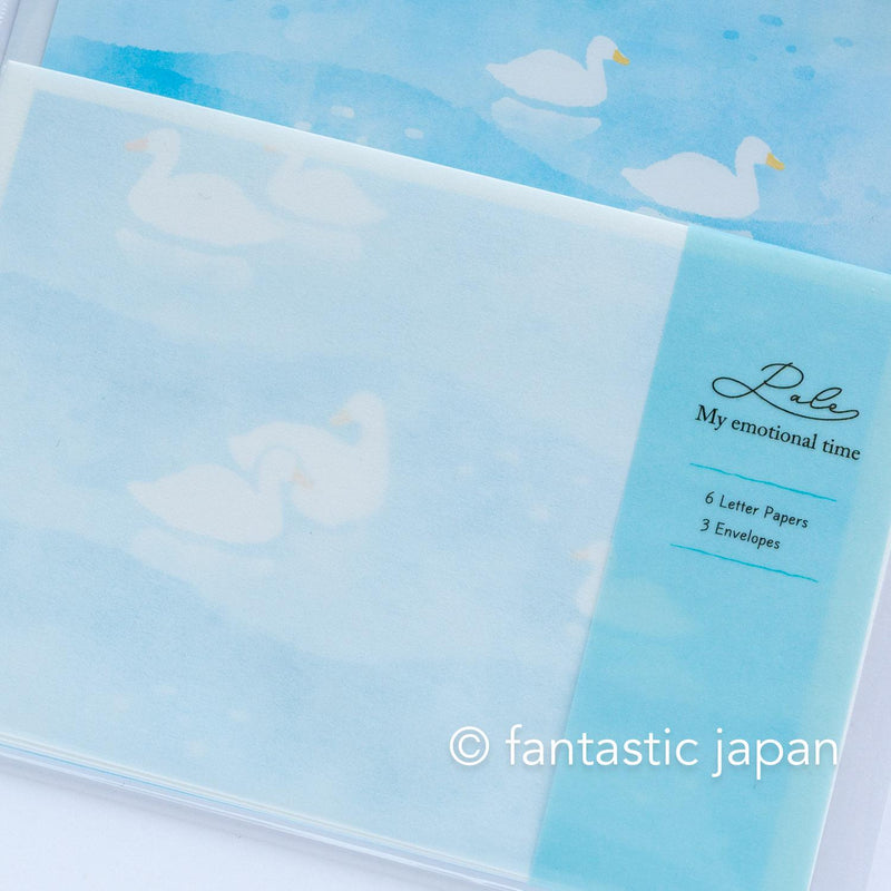 Transparent envelope summer letter set -swan-