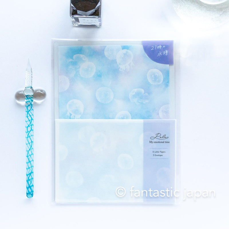 Transparent envelope summer letter set -jellyfish-