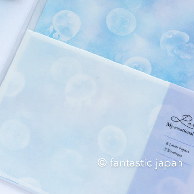 Transparent envelope summer letter set -jellyfish-