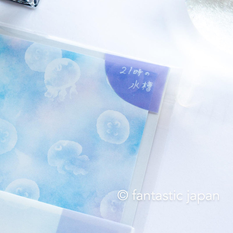 Transparent envelope summer letter set -jellyfish-