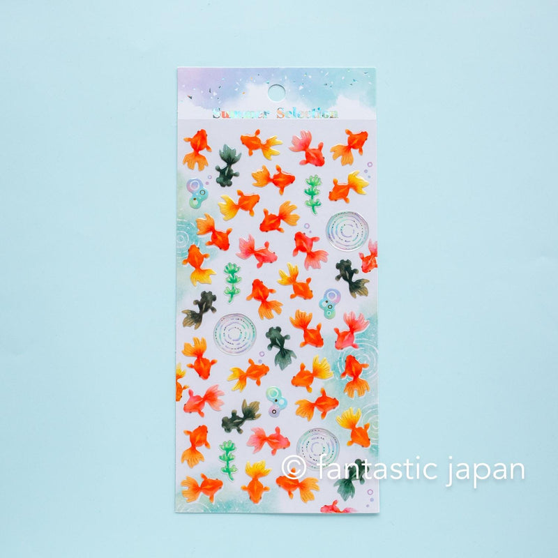 MIND WAVE summer drop sticker -plump goldfish-
