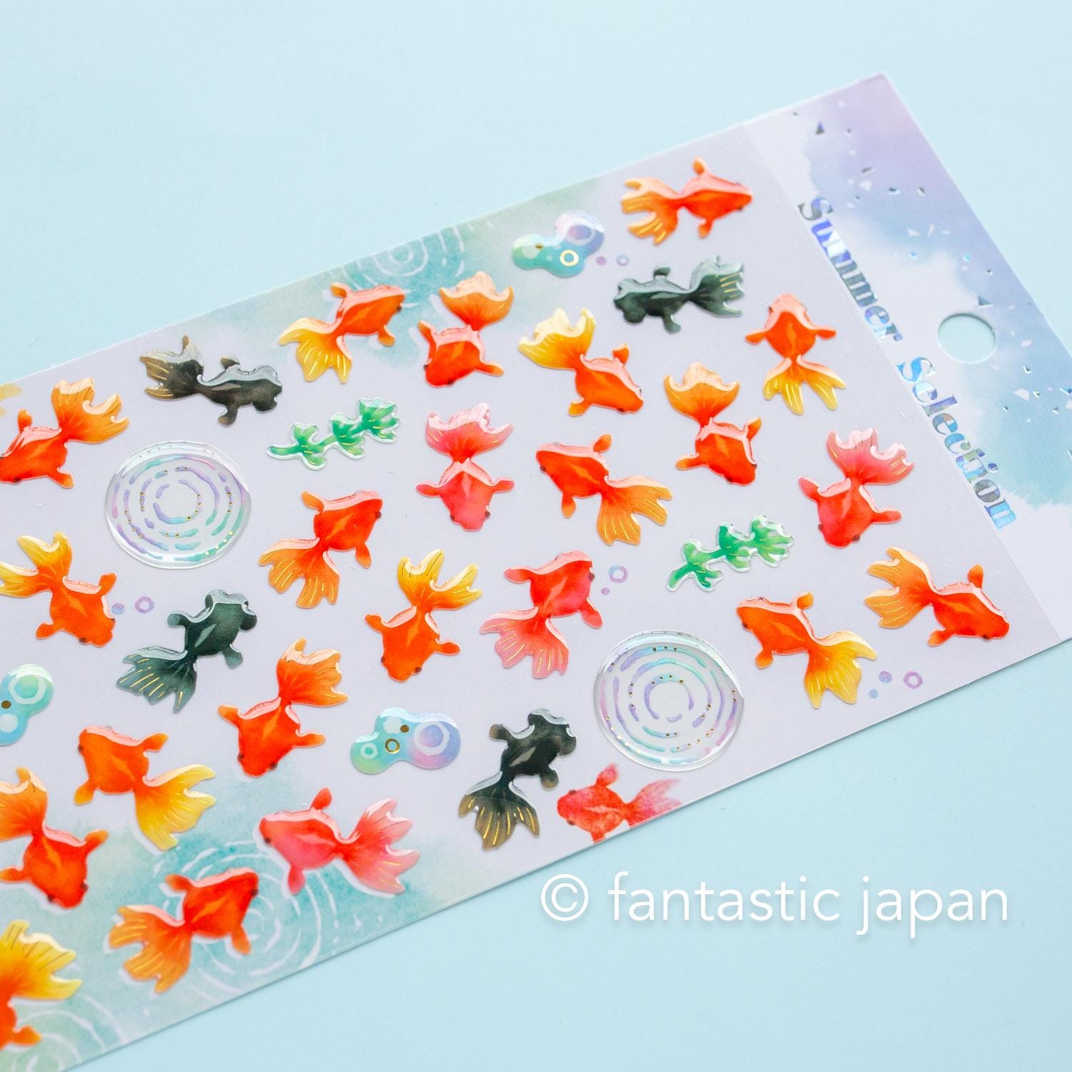 Plumpy Goldfish MIND WAVE summer drop sticker -plump goldfish- – Fantastic Japan