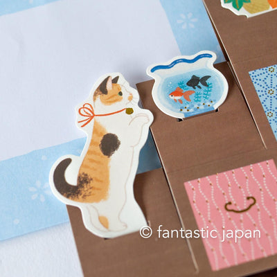 Greeting card -cat and Staircase chest-