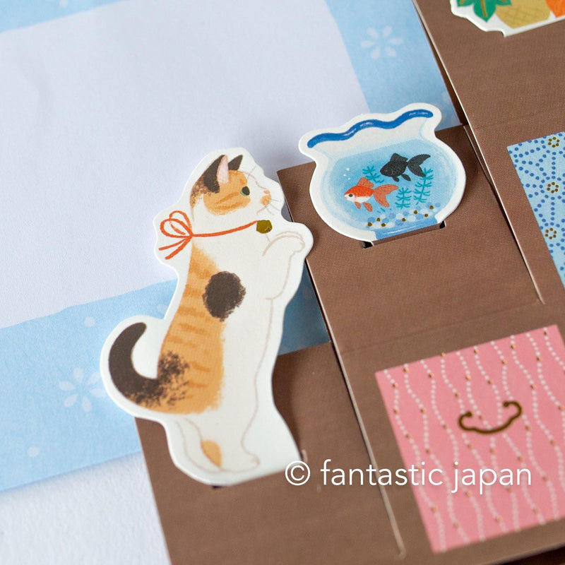 Greeting card -cat and Staircase chest-