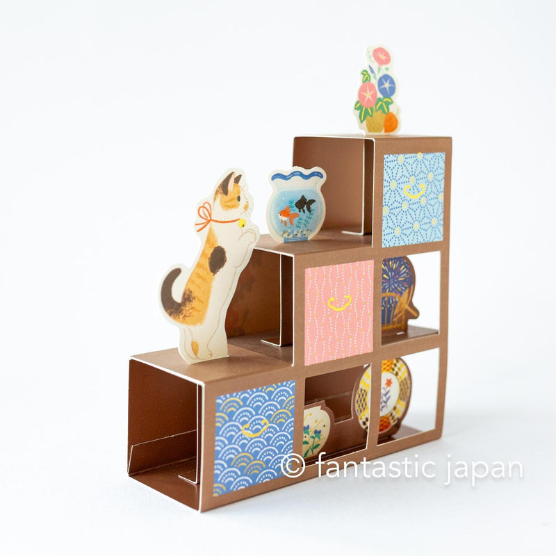 Greeting card -cat and Staircase chest-