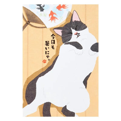 summer post card -cat nap on hot summer- / 5 sheets