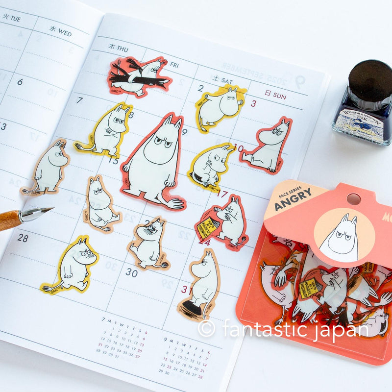 MOOMIN face flake sticker -ANGRY-