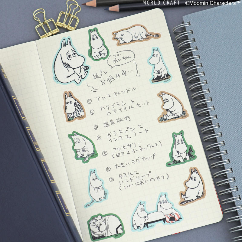 MOOMIN face flake sticker -THINKING-