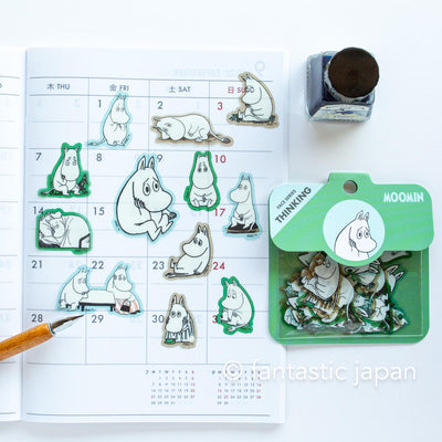 MOOMIN face flake sticker -THINKING-