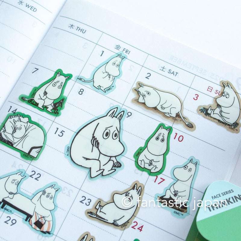 MOOMIN face flake sticker -THINKING-