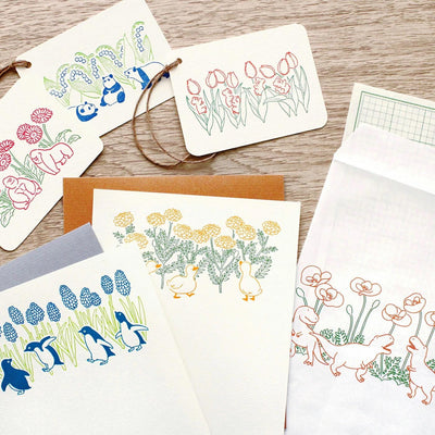Letter press mini letter set / PETIT ET GRAND -penguin-