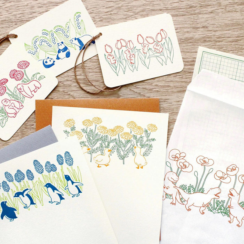 Letter press mini letter set / PETIT ET GRAND -penguin-