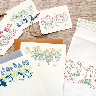 Letter press mini letter set / PETIT ET GRAND -dinosaur-