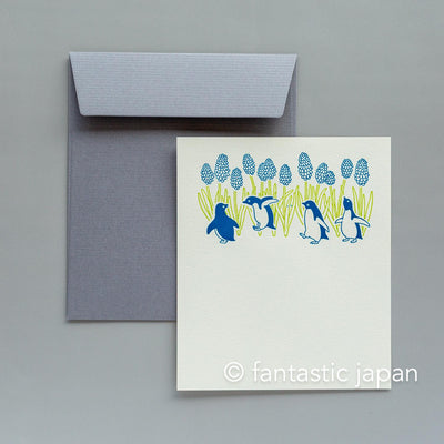 Letter press mini letter set / PETIT ET GRAND -penguin-