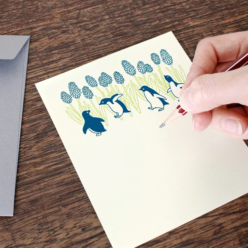 Letter press mini letter set / PETIT ET GRAND -penguin-