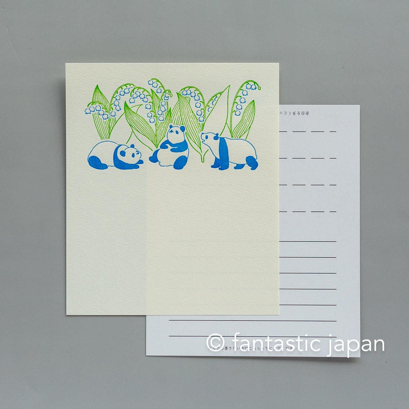 Letter press mini letter set / PETIT ET GRAND -panda-