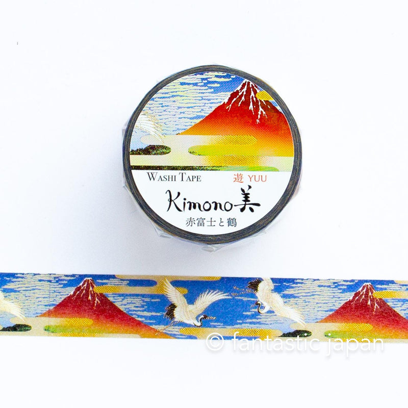 Gold Foil  Masking Tape -red Fuji and crane- / kamiiso sansho