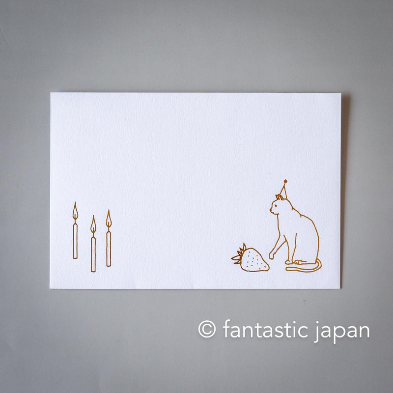 Birthday card -Cat and Birthday cake- by Akira Kusaka / cozyca pruducts