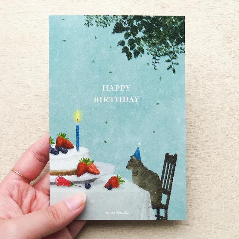 Birthday card -Cat and Birthday cake- by Akira Kusaka / cozyca pruducts