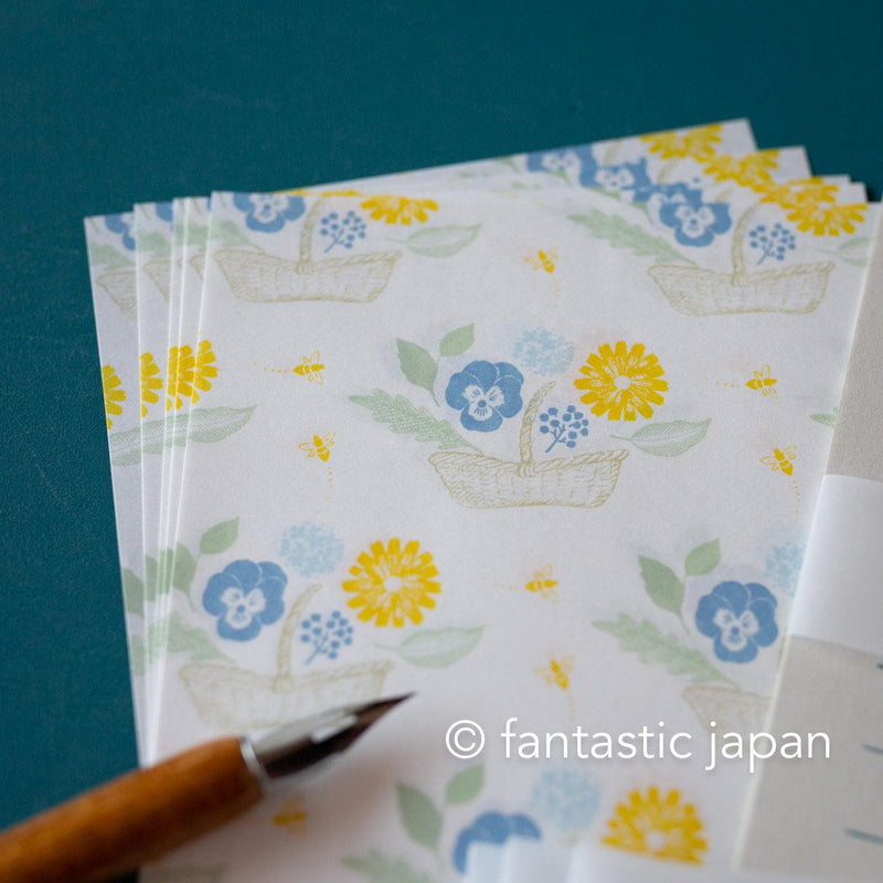 mizushima mini letter set -flower-