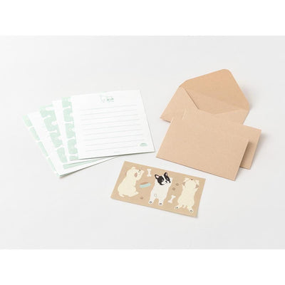 Midori mini letter set with sticker -dog-