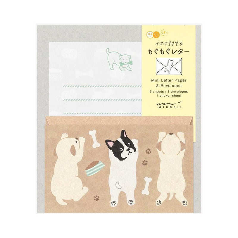 Midori mini letter set with sticker -dog-