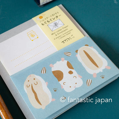 Midori mini letter set with sticker -hamster-