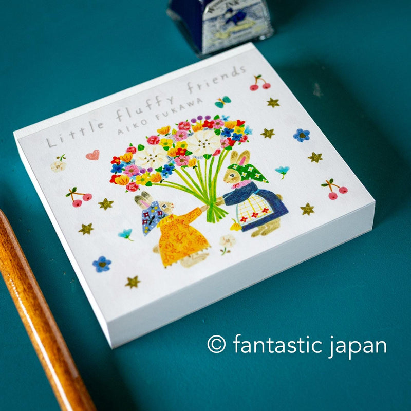 Block memo pad -Little fluffy friends- by AIKO FUKAWA / cozyca products