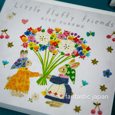 Block memo pad -Little fluffy friends- by AIKO FUKAWA / cozyca products