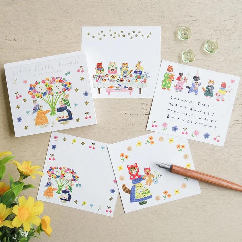 Block memo pad -Little fluffy friends- by AIKO FUKAWA / cozyca products