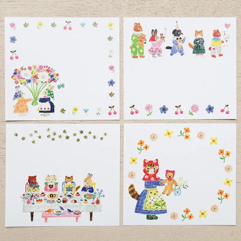 Block memo pad -Little fluffy friends- by AIKO FUKAWA / cozyca products