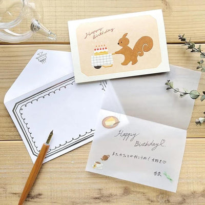 Birthday card -Squirrel's Cake Shop- by MARIKO FUKUOKA /  cozyca pruducts
