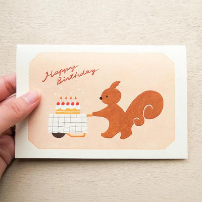 Birthday card -Squirrel's Cake Shop- by MARIKO FUKUOKA /  cozyca pruducts