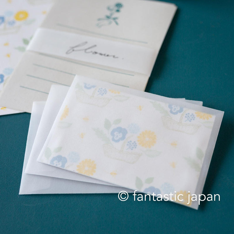 mizushima mini letter set -flower-