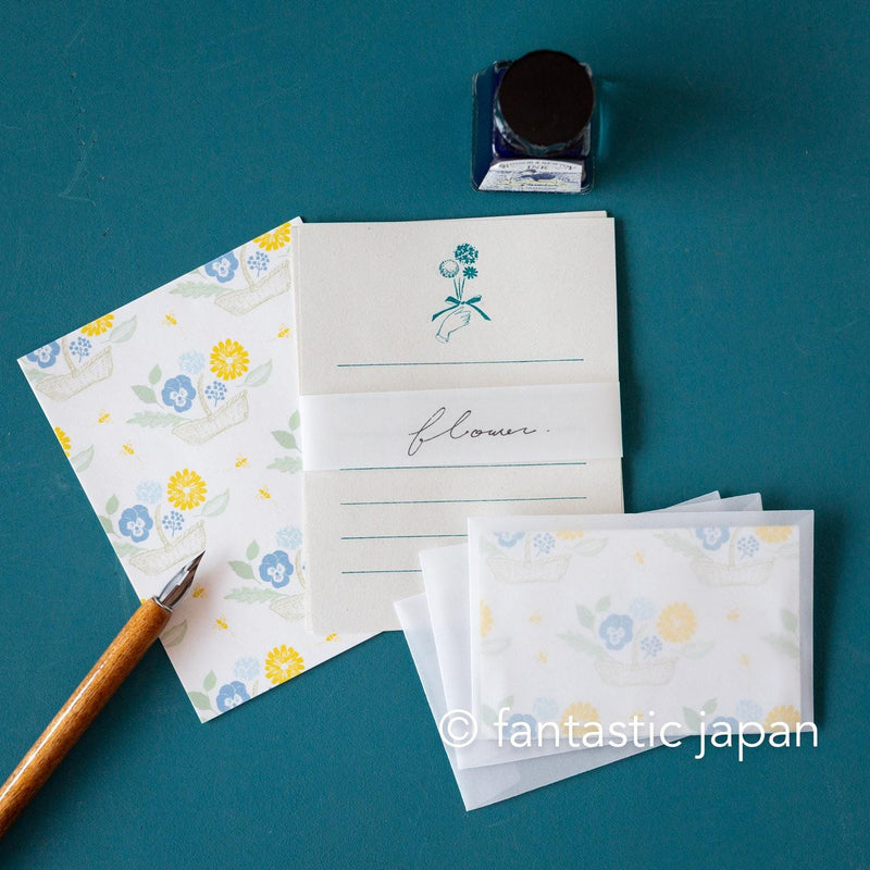 mizushima mini letter set -flower-