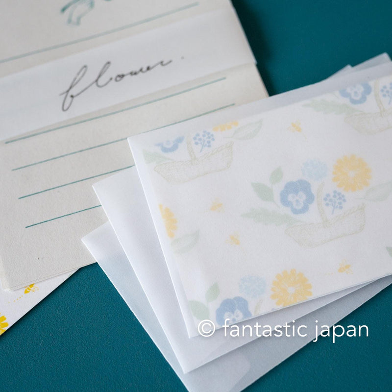mizushima mini letter set -flower-