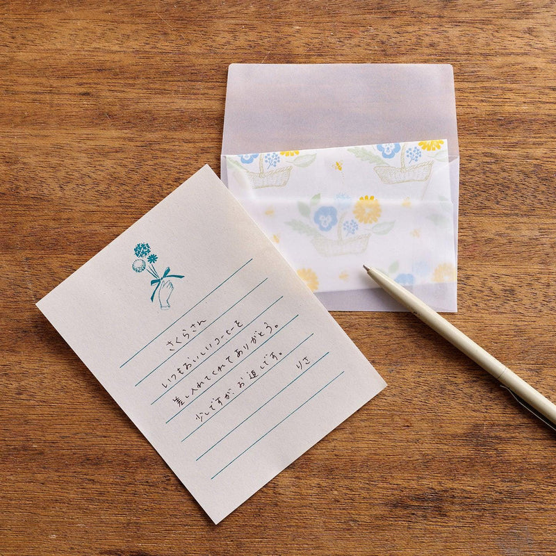 mizushima mini letter set -flower-